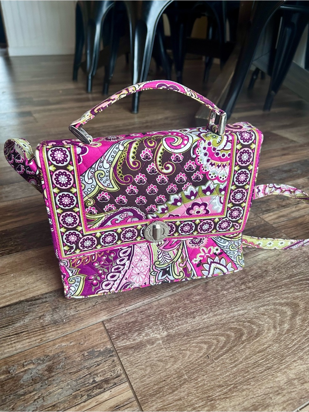 Vera Bradley Julia Bag in retired Very Berry Paisley pattern